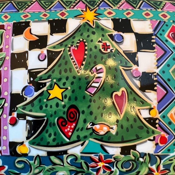 Vintage MIKASA Christmas Tree Porcelain Trinket Box, Festive Theme By Jenny Faw - Picture 7 of 11